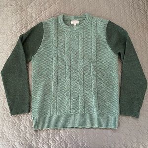NEW ✅ Wallace & Barnes - Cable Knit Wool Green Sweater